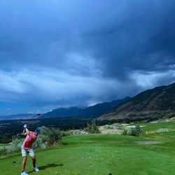 South Mountain Golf Course - A struggling golfer not struggling to enjoy the scenery.