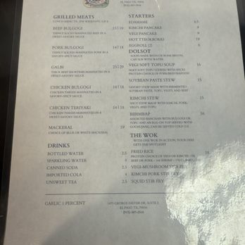 Garlic 1% - Menu we had family Pork Belly - Korean Near Me - El Paso, Texas