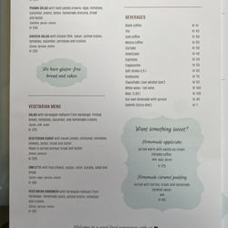 Vangen Café - English 2-sided menu