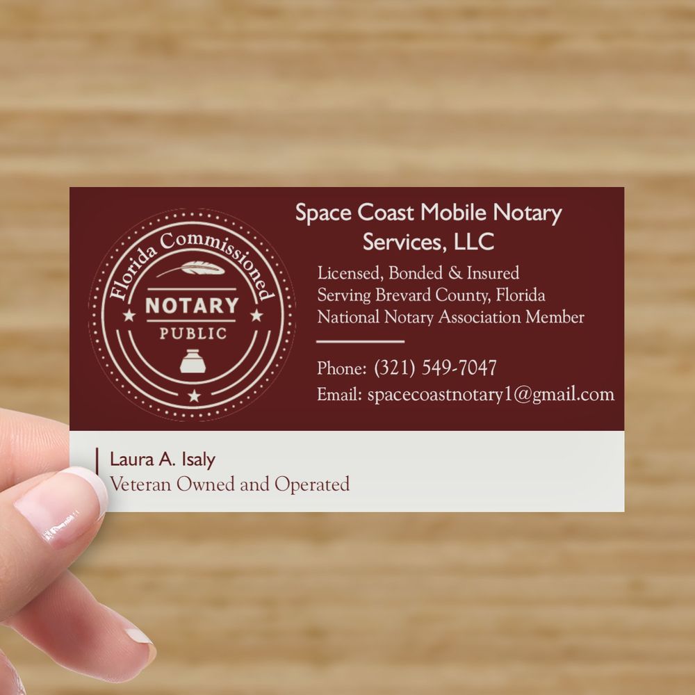 SPACE COAST MOBILE NOTARY SERVICES Updated October 2024 Melbourne