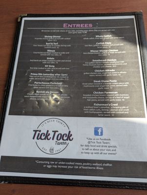 Menu photo 1 The Tick Tock Tavern & Eatery Lafayette, IN