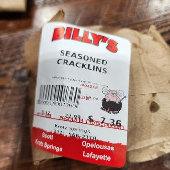 Billy's Diner - a packet of seasoned cracklings - Cajun/Creole Near Me - Krotz Springs, Louisiana Billy's Diner - a packet of seasoned cracklings - Cajun/Creole Near Me - Krotz Springs, Louisiana