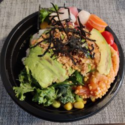 Poke Burrito Astoria - Build your own bowl (salmon, ahi tuna, scallops) with assorted toppings