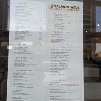Salmon Wave - the menu of the restaurant - Sushi Bars Near Me - Burnaby, British Columbia