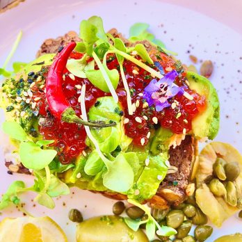 Papille Gustative - Salmon Roe Rye Tartine was delish! - Coffee & Tea Near Me - Santa Monica, California