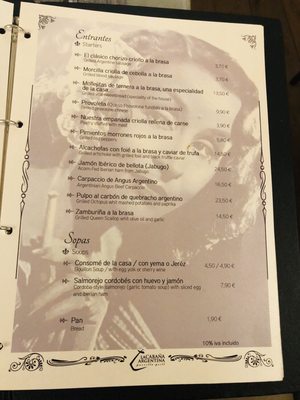 Menu photo 2 La Cabaña Argentina Madrid, M