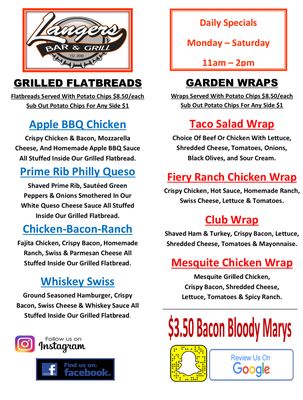Menu photo 4 Langer's Bar & Grill Sheldon, IA