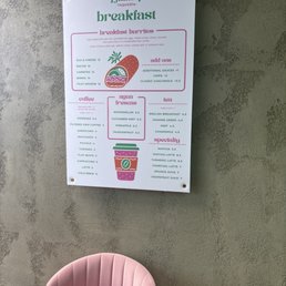 Breakfast menu! Breakfast menu!