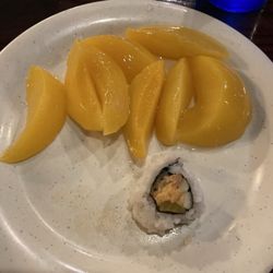 Lu Hibachi Buffet Grill - Peaches and California roll sushi