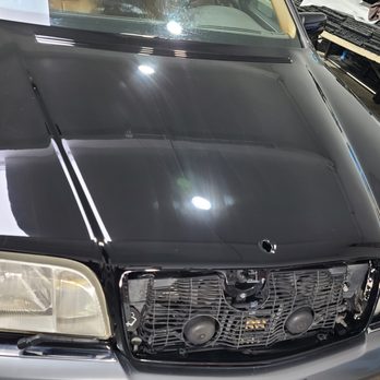 Lux Paint Protection - in process with the hood. - Auto Detailing Near Me - Costa Mesa, California Lux Paint Protection - in process with the hood. - Auto Detailing Near Me - Costa Mesa, California