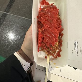 Devil & Angel Desserts - Mozzarella stick breaded and with crushed hot Cheetos- son says it was good. - Ice Cream & Frozen Yogurt Near Me - Glendale, California