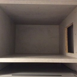 Shelf too high and with exposed screws. Shelf too high and with exposed screws.