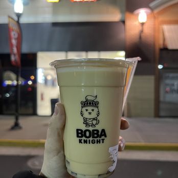 Boba Knight - Jasmine milk tea w coffee jelly (regular size) - Bubble Tea Near Me - Fairfax, Virginia