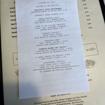 Wayside Restaurant & Bakery - Anniversary specials - Bakeries Near Me - Montpelier, Vermont
