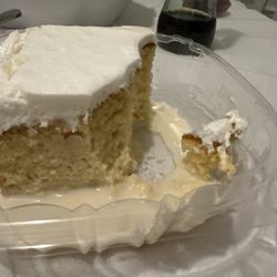Ocean’s Taco & Bowl - Half eaten Trea Leches Cake