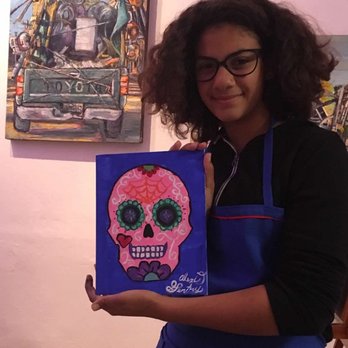 El Comalito Collective - Alexis & her painting. - Arts & Crafts Near Me - Vallejo, California