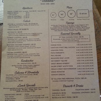 North End Pizzeria - Menu - Pizza Near Me - Burbank, California