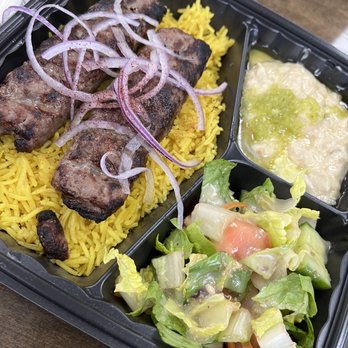 Pangea Market And Grill - Kofta plate with baba ghanouj and salad - Mediterranean Near Me - Coon Rapids, Minnesota