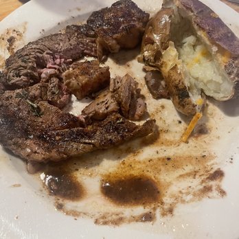 Bank Street Cafe - a plate of steak and a baked potato - Cafes Near Me - Griffin, Georgia