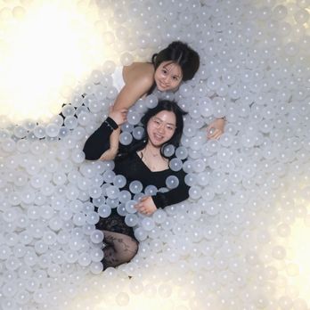 Color Factory - there's 3 different photo op locations in the ball pit, two laying down, one sitting up - Art Museums Near Me - Houston, Texas Color Factory - there's 3 different photo op locations in the ball pit, two laying down, one sitting up - Art Museums Near Me - Houston, Texas