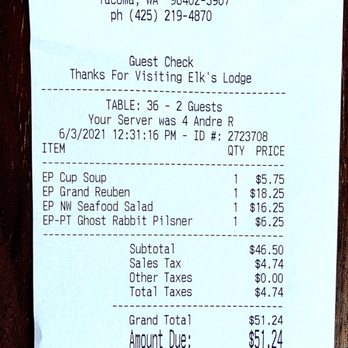 McMenamins Elks Temple - Receipt - Hotels Near Me - Tacoma, Washington McMenamins Elks Temple - Receipt - Hotels Near Me - Tacoma, Washington