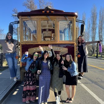Napa Valley Wine Trolley - Our group before we started the tour - Wine Tours Near Me - Napa, California Napa Valley Wine Trolley - Our group before we started the tour - Wine Tours Near Me - Napa, California