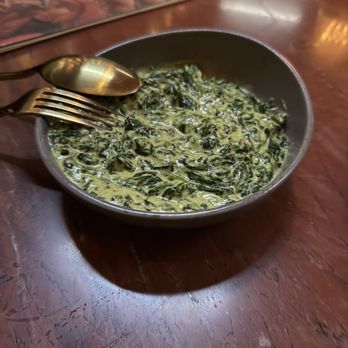 Le Coq - Cream, spinach side - French Near Me - La Jolla, California