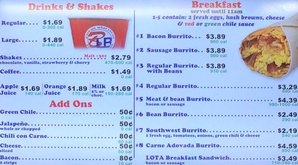 Menu photo 4 Blake's Lotaburger Albuquerque, NM
