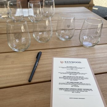 Kenwood Vineyards - Menu with wine glasses - Wine Tasting Room Near Me - Kenwood, California