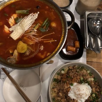 Take31 - Spicy Seafood and soft tofu hot pot 7/10 - Korean Near Me - New York, New York