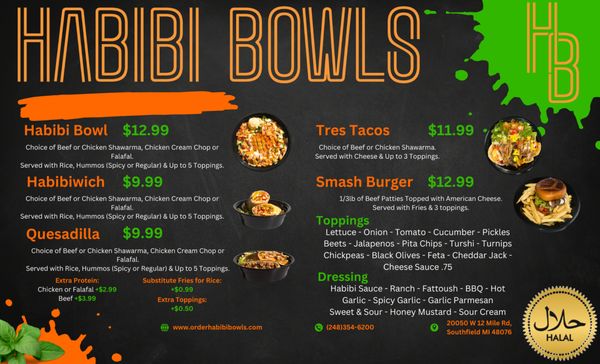 Menu photo 2 Habibi Bowls Southfield, MI Menu photo 2 Habibi Bowls Southfield, MI