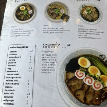 Kenzo Ramen - Part the menu - Ramen Near Me - Guelph, Ontario