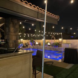 Patio lights over pool
