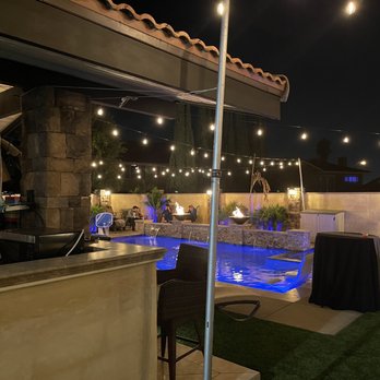 Tiffany's Party Rentals - Patio lights over pool - Party Equipment Rentals Near Me - Cudahy, California