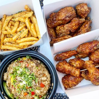 Bonchon Happy Valley - Half n half wings, bulgogi fried rice, fries - Korean Near Me - Happy Valley, Oregon