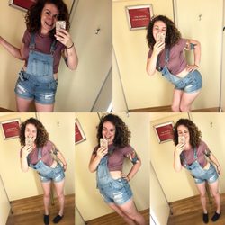 TJ Maxx & Homegoods - Me in the dressing room trying to decide if I'm too old for overalls. Crop top? Maybe. Overalls? Never! (Plus they were on clearance for $6)