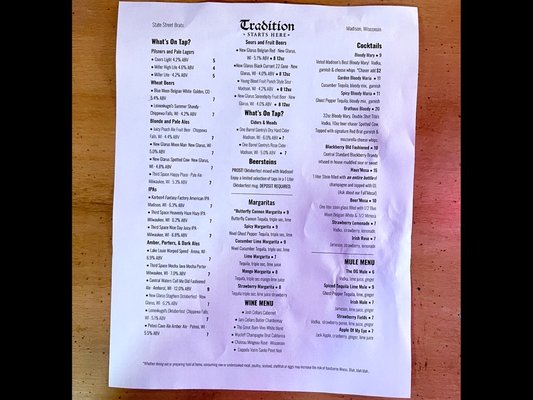Menu photo 7 State Street Brats Madison, WI Menu photo 7 State Street Brats Madison, WI