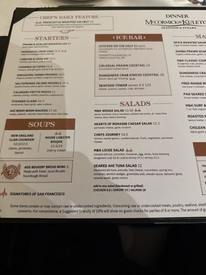 Menu photo 5 McCormick and Kuleto's San Francisco, CA