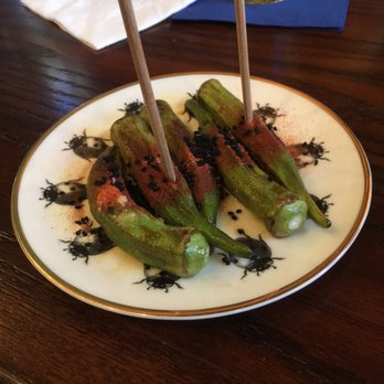 Fool's Errand - Okra on lady bug china!!! - Cocktail Bars Near Me - Boston, Massachusetts