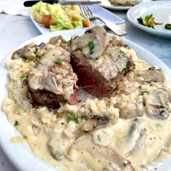 Caffe Positano - Special: fillet with mushrooms, risotto and cream sauce. - Italian Near Me - Apopka, Florida