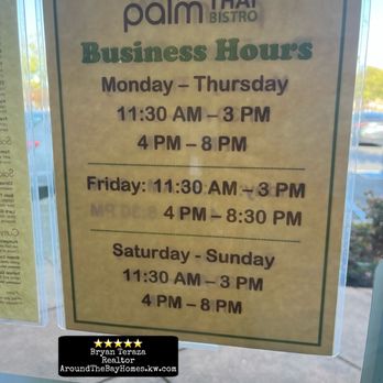 Palm Thai Bistro - Hours of operation - Thai Near Me - Fairfield, California