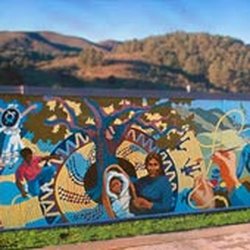 Pacifica Performances - Mural on the front of Mildred Owen Hall