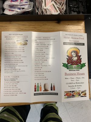Menu photo 2 Hilda's Mexican Restaurant Stockton, CA Menu photo 2 Hilda's Mexican Restaurant Stockton, CA