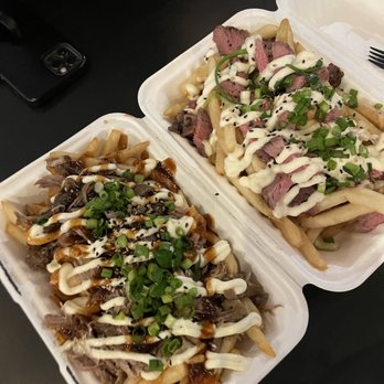 East Meats West - Pulled pork fries and Tri-tip aioli fries - Food Trucks Near Me - Oakdale, California East Meats West - Pulled pork fries and Tri-tip aioli fries - Food Trucks Near Me - Oakdale, California