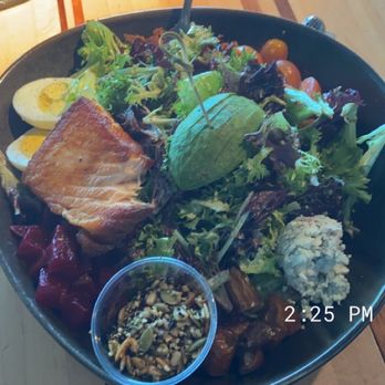 Root Down DIA - Cobb salad with salmon - New American Near Me - Denver, Colorado