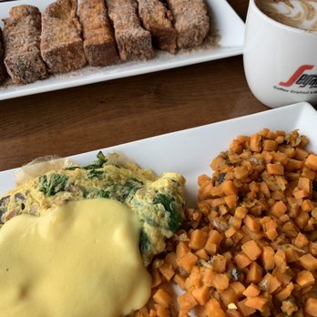 Biscuit - Bennie Omelet! Yes yum. French toast deep fried cinnamon totally divine. - Breakfast & Brunch Near Me - Frisco, Texas Biscuit - Bennie Omelet! Yes yum. French toast deep fried cinnamon totally divine. - Breakfast & Brunch Near Me - Frisco, Texas