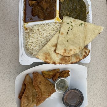 Nayaab - Gold combo with palak paneer and goat. 2 samosas - Indian Near Me - Reno, Nevada Nayaab - Gold combo with palak paneer and goat. 2 samosas - Indian Near Me - Reno, Nevada