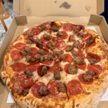 St. Mary's Pizza - Large Pizza w/ pepperoni and sausage - Pizza Near Me - Hemet, California St. Mary's Pizza - Large Pizza w/ pepperoni and sausage - Pizza Near Me - Hemet, California