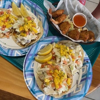 Coconuts Fish Cafe - Two orders fish tacos and coconut shrimp - Seafood Near Me - Kihei, Hawaii Coconuts Fish Cafe - Two orders fish tacos and coconut shrimp - Seafood Near Me - Kihei, Hawaii