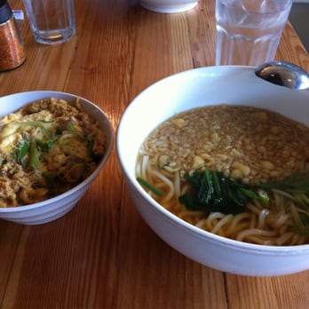 Fukada - Udon with Tempura flakes and Oyako Don. - Japanese Near Me - Irvine, California